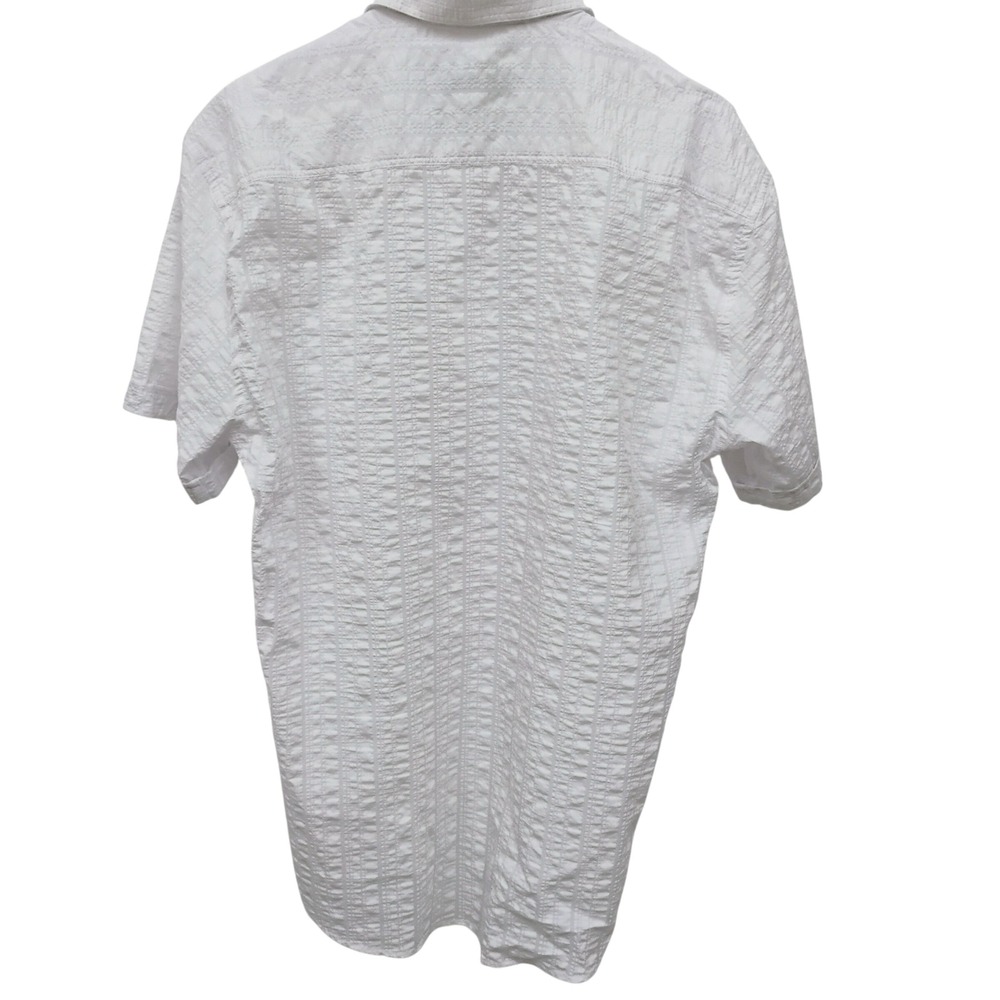 Envy Mens XL White Short Sleeve Button Up Shirt Anchor Print Cruise Casual - Picture 5 of 8